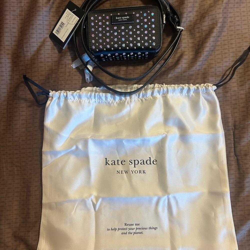 Kate Spade Black and Silver Studded Crossbody micro bag - Picture 3 of 15